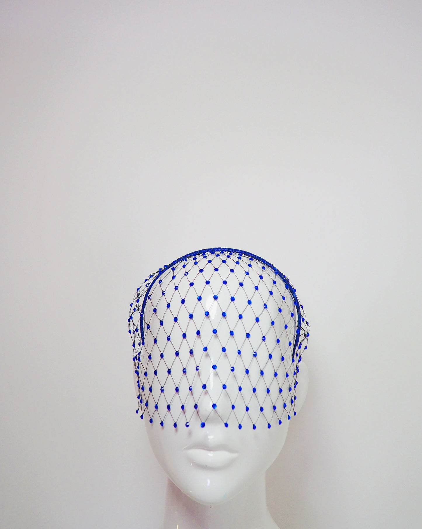Gracie -full embellished - Embellished merry widdow Veil - Black with Sapphire blue