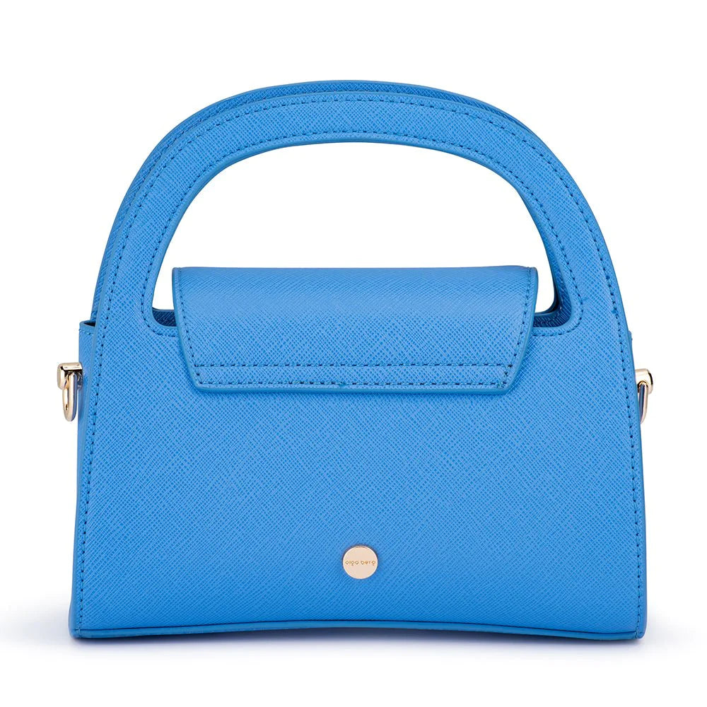IVY CURVED HANDLE BAG - BLUE