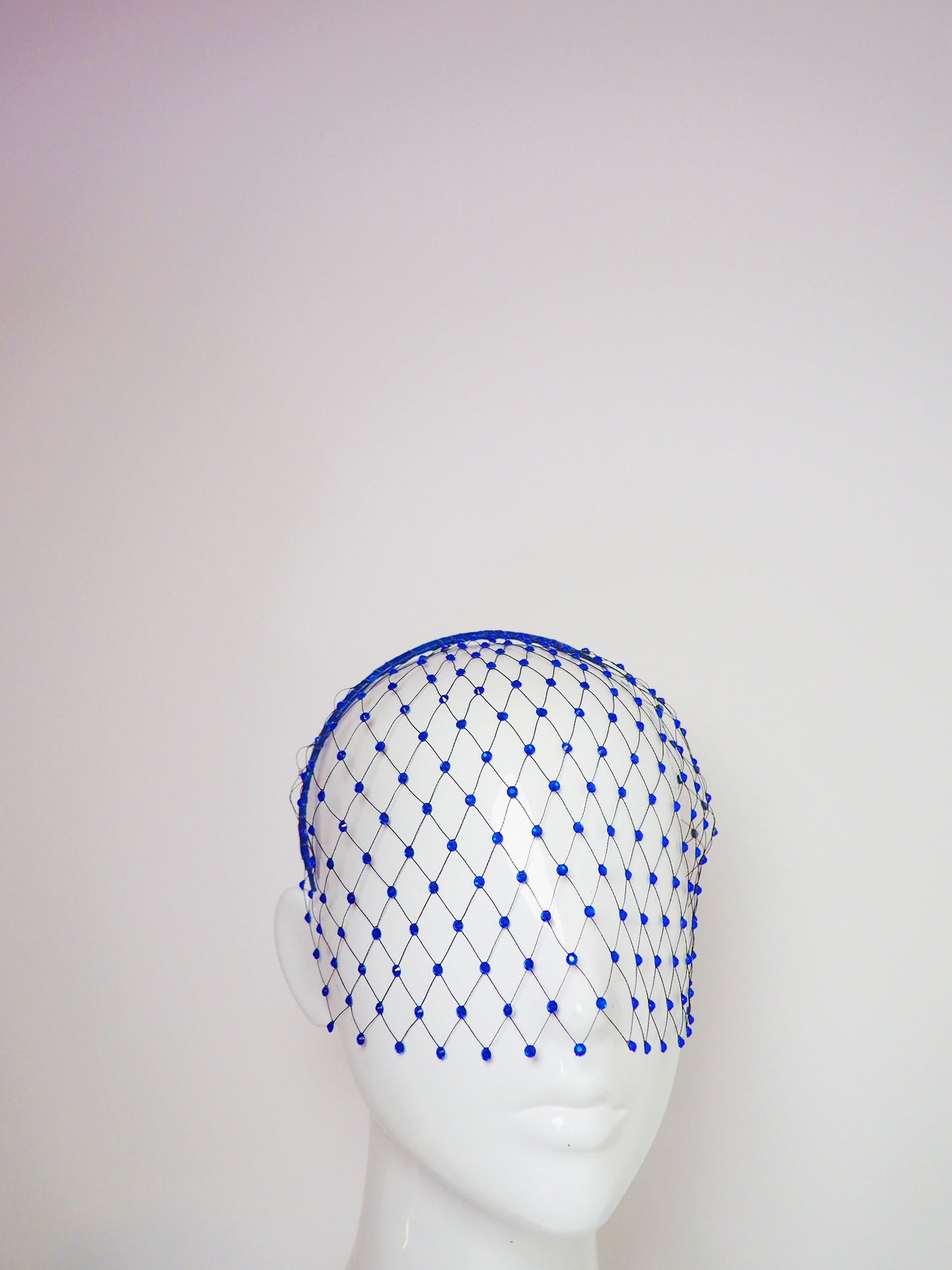Gracie -full embellished - Embellished merry widdow Veil - Black with Sapphire blue