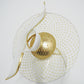 Sunshine swirl - Wire veil percher with gold accents and a crinoline swirl