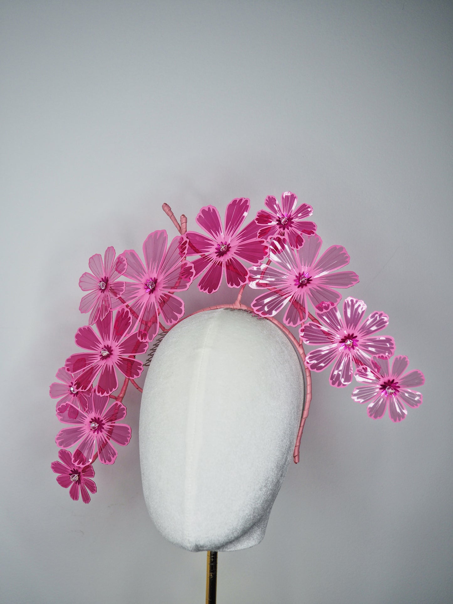 Blushing Blooms - Crystoform Cosmos headband in shades of pink