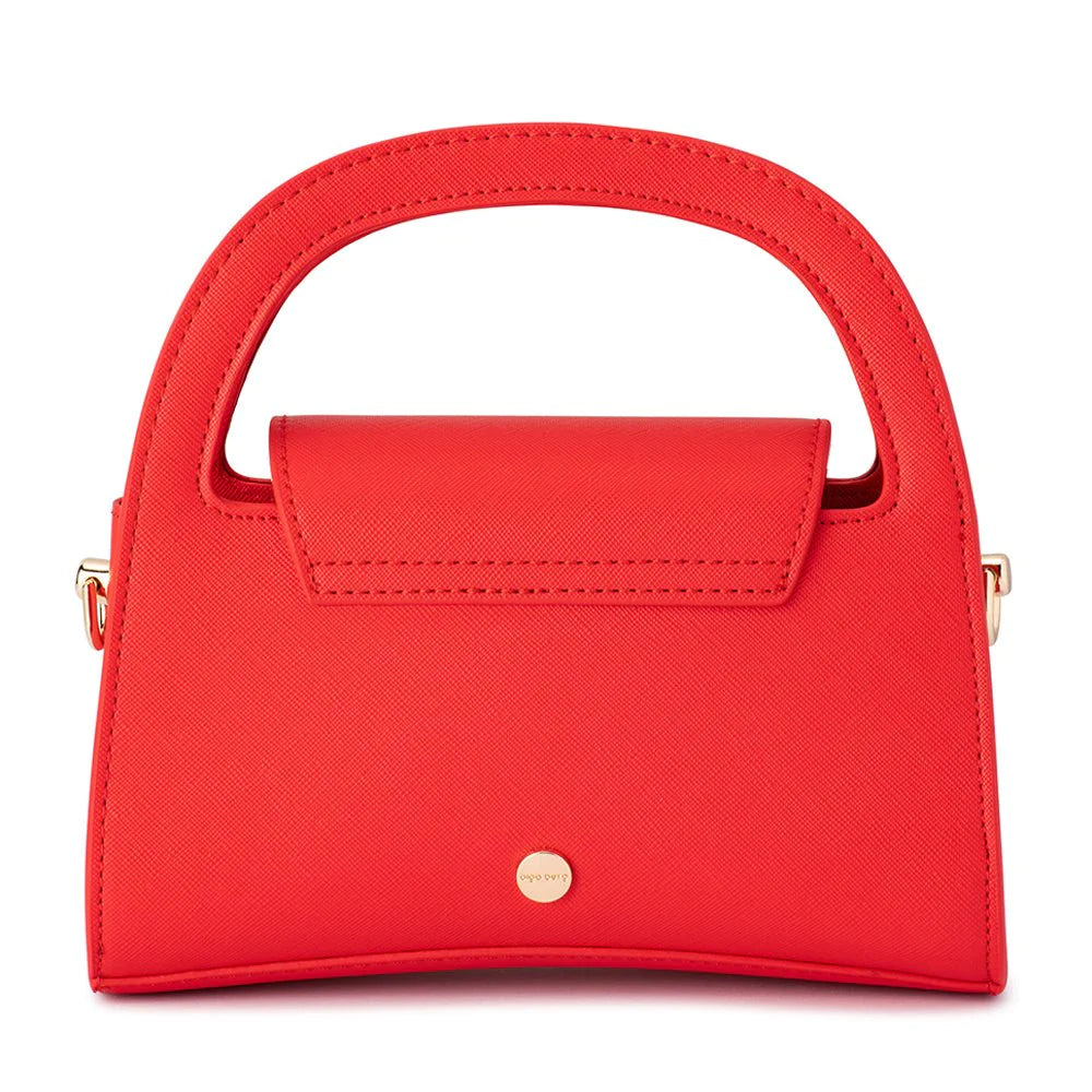 IVY CURVED HANDLE BAG - RED