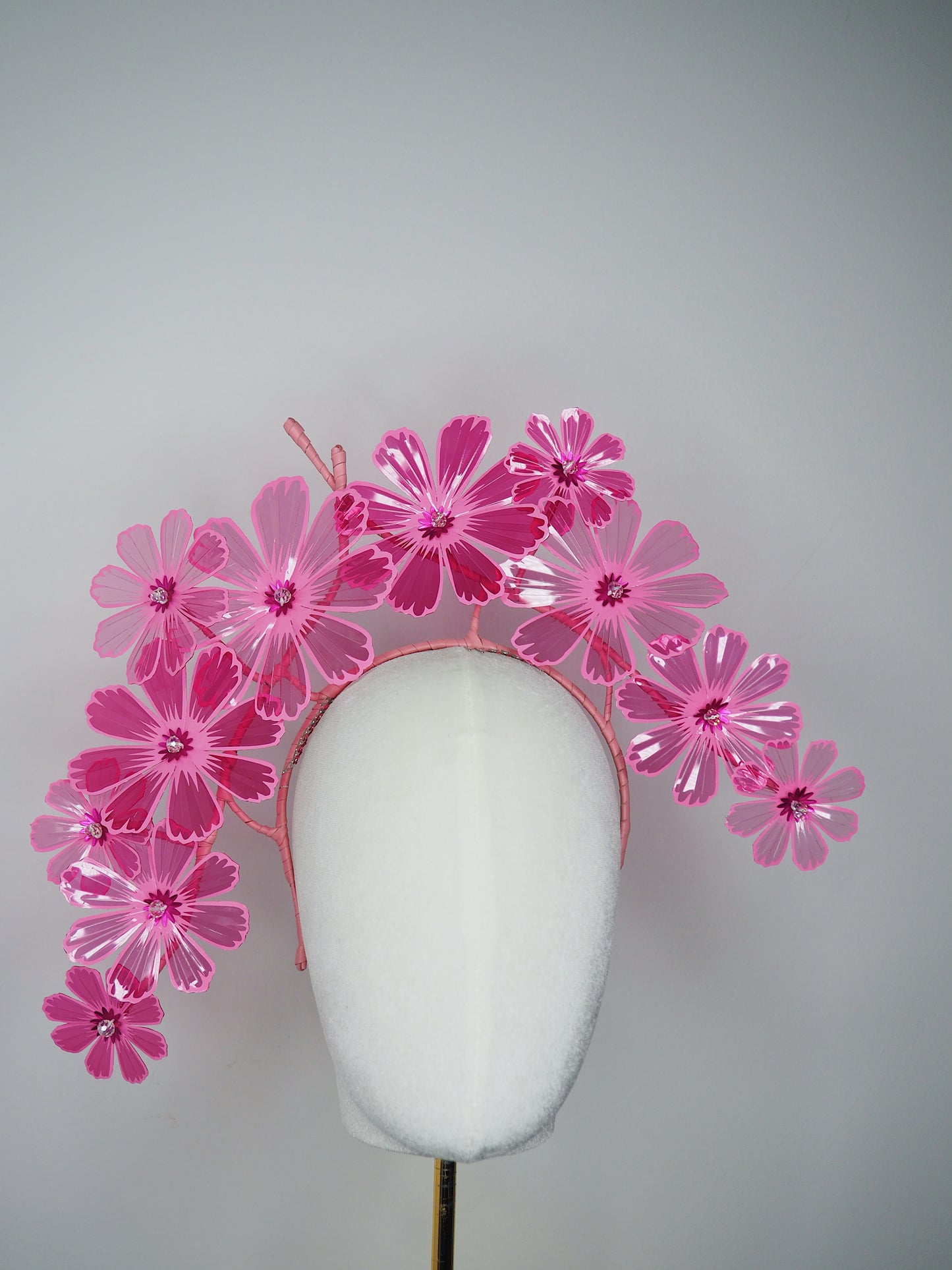Blushing Blooms - Crystoform Cosmos headband in shades of pink
