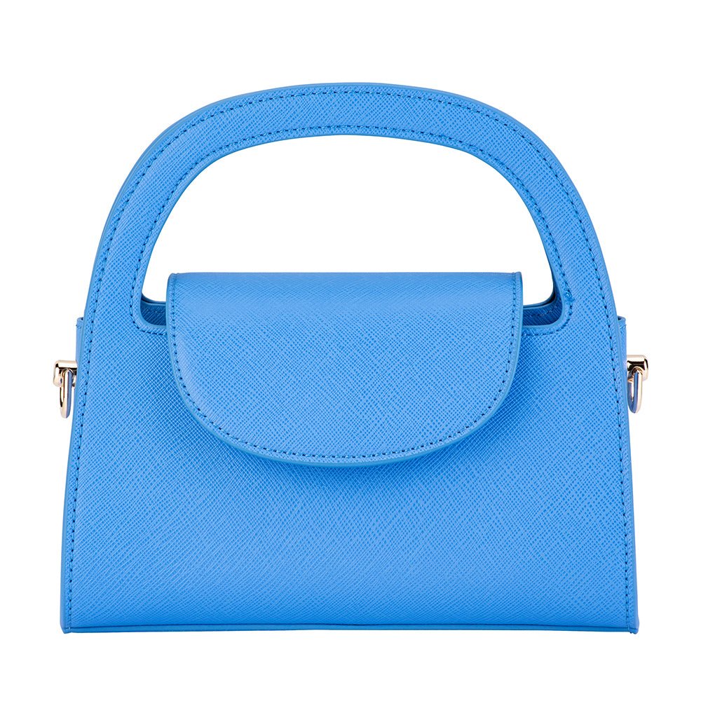 IVY CURVED HANDLE BAG - BLUE