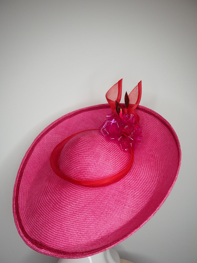 Rosie Girl - Garden Party Style upturned brim with removable headband.