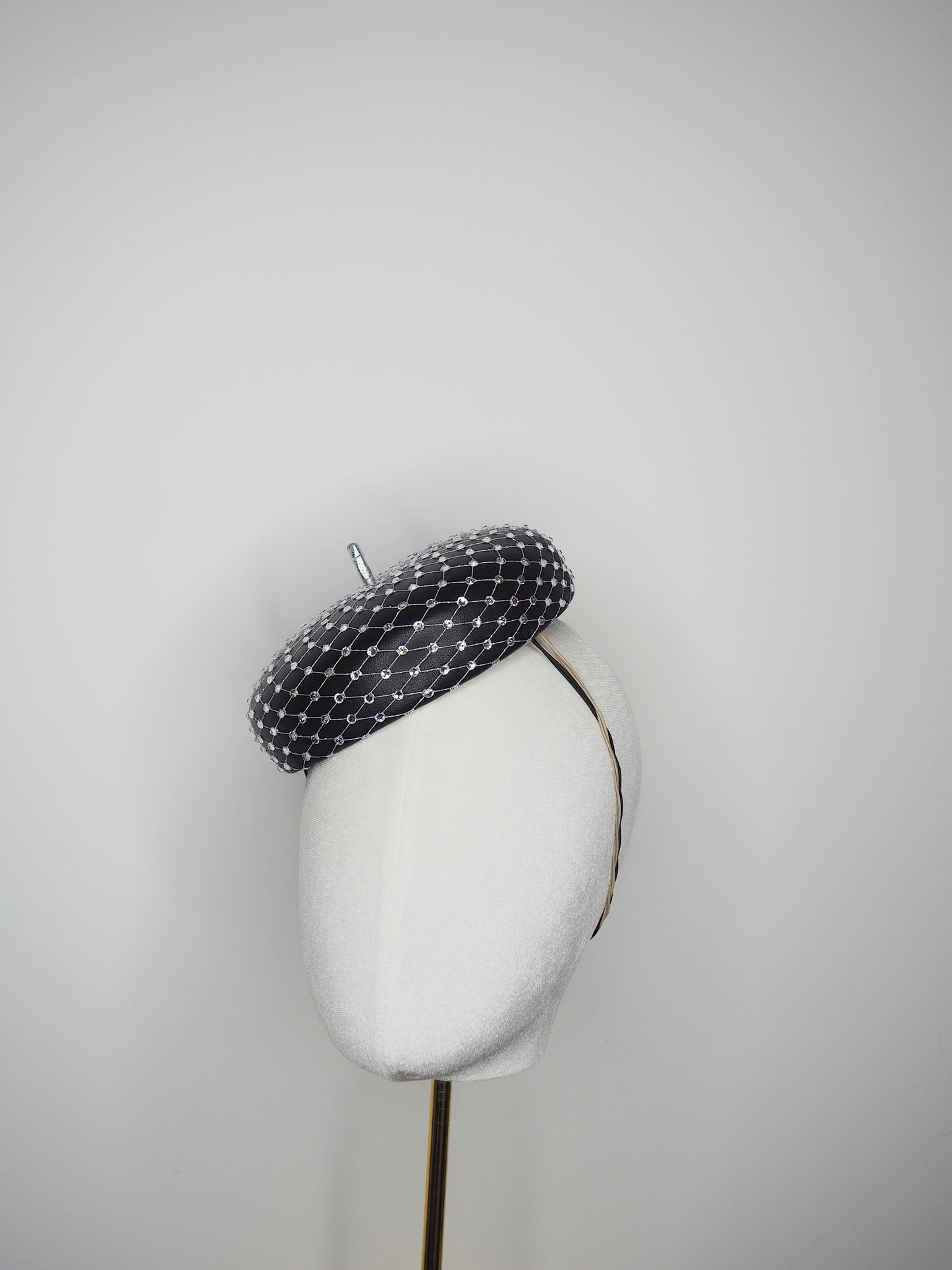 Glitz and Glam Extra - Black leather with full clear crystal embellishment
