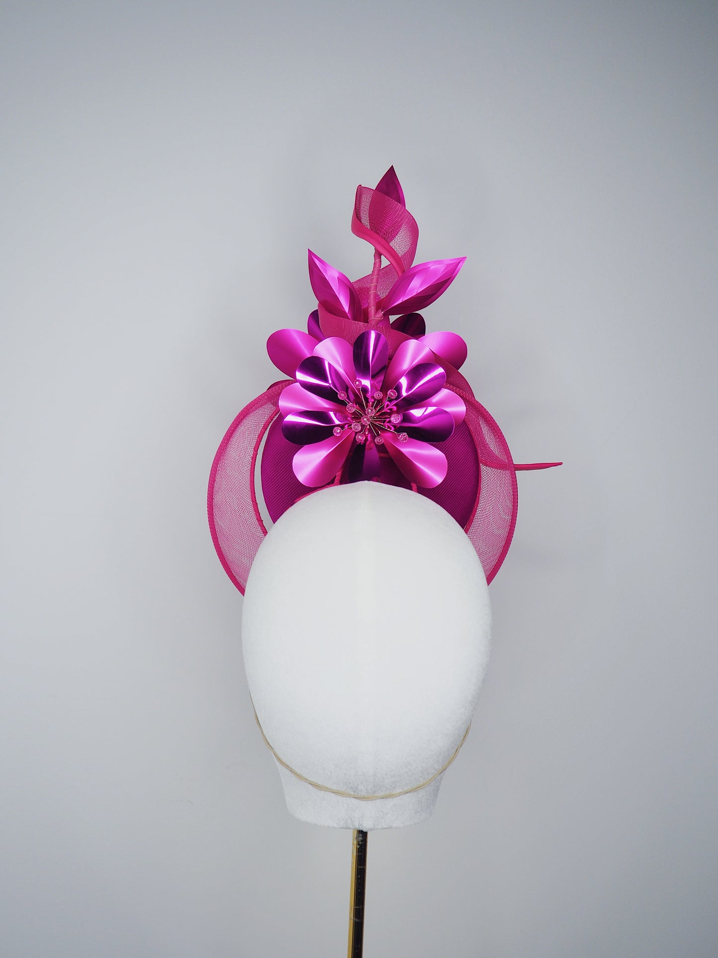 Magenta Muse - Magenta floral percher with crinoline veil and large flower