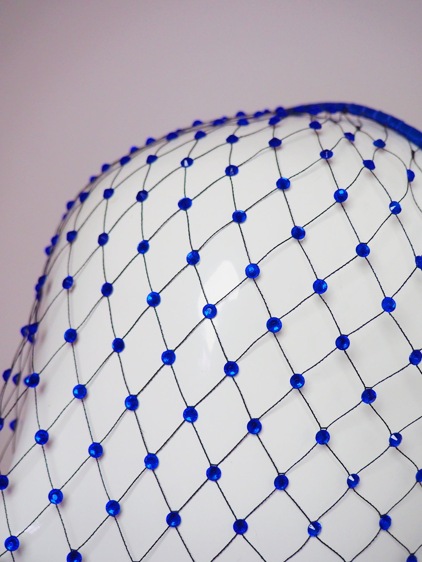 Gracie -full embellished - Embellished merry widdow Veil - Black with Sapphire blue