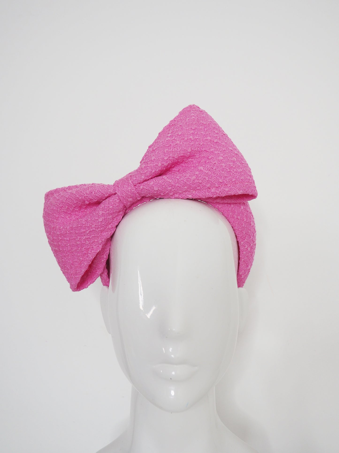 Minnie side Bow - Candy Pink Italian Boucle