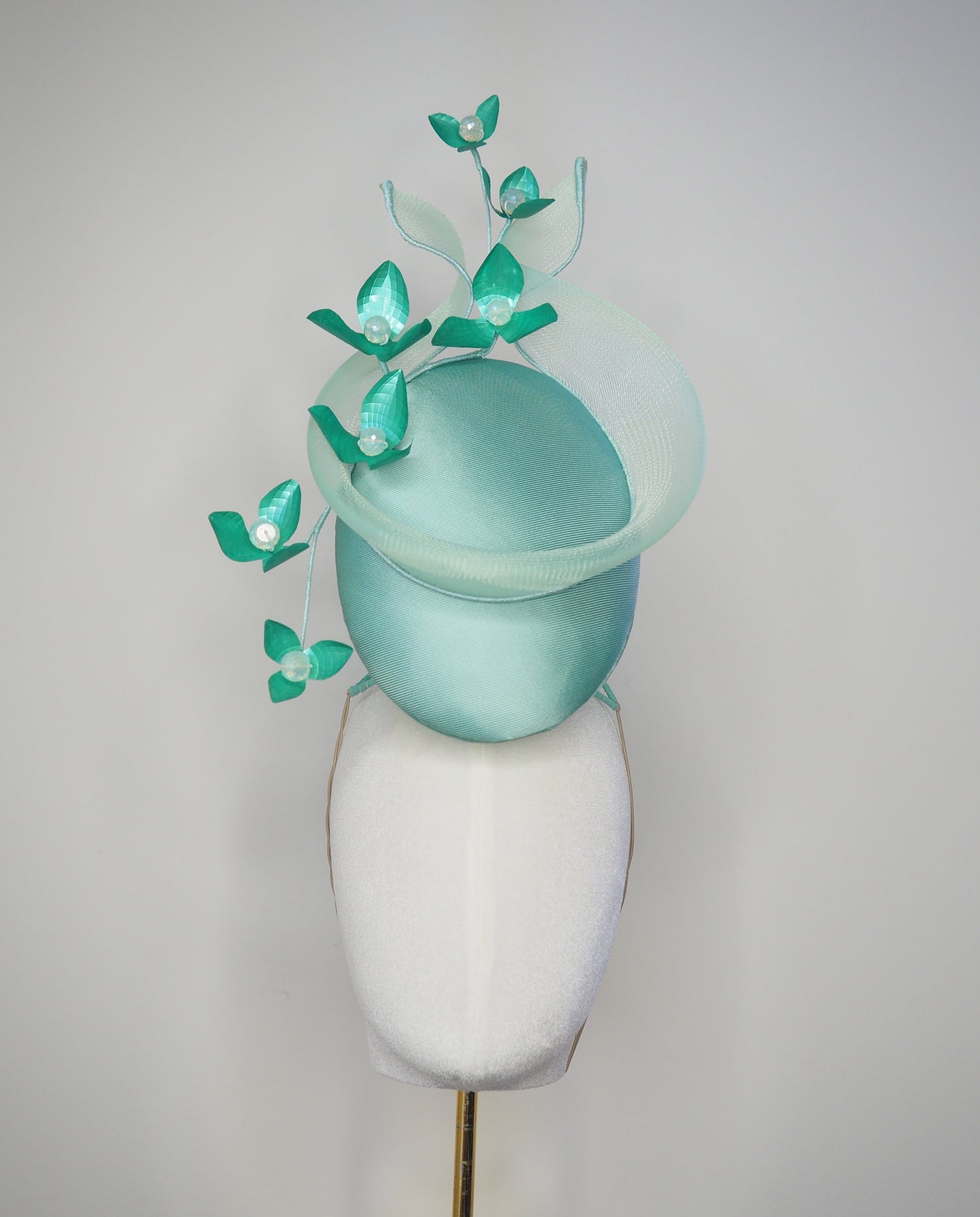 Mint Mirage - Mint green percher with jade blossoms and mint crinoline swirl