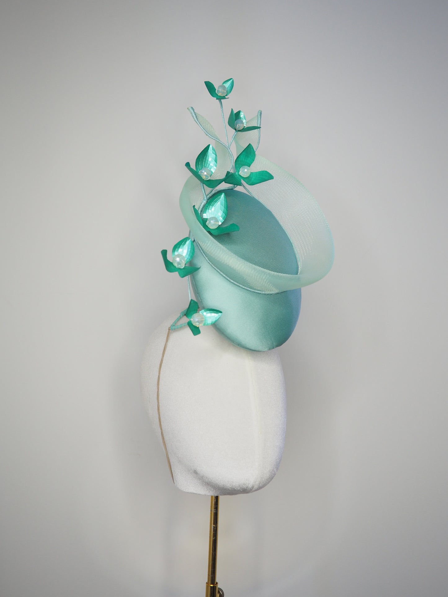 Mint Mirage - Mint green percher with jade blossoms and mint crinoline swirl