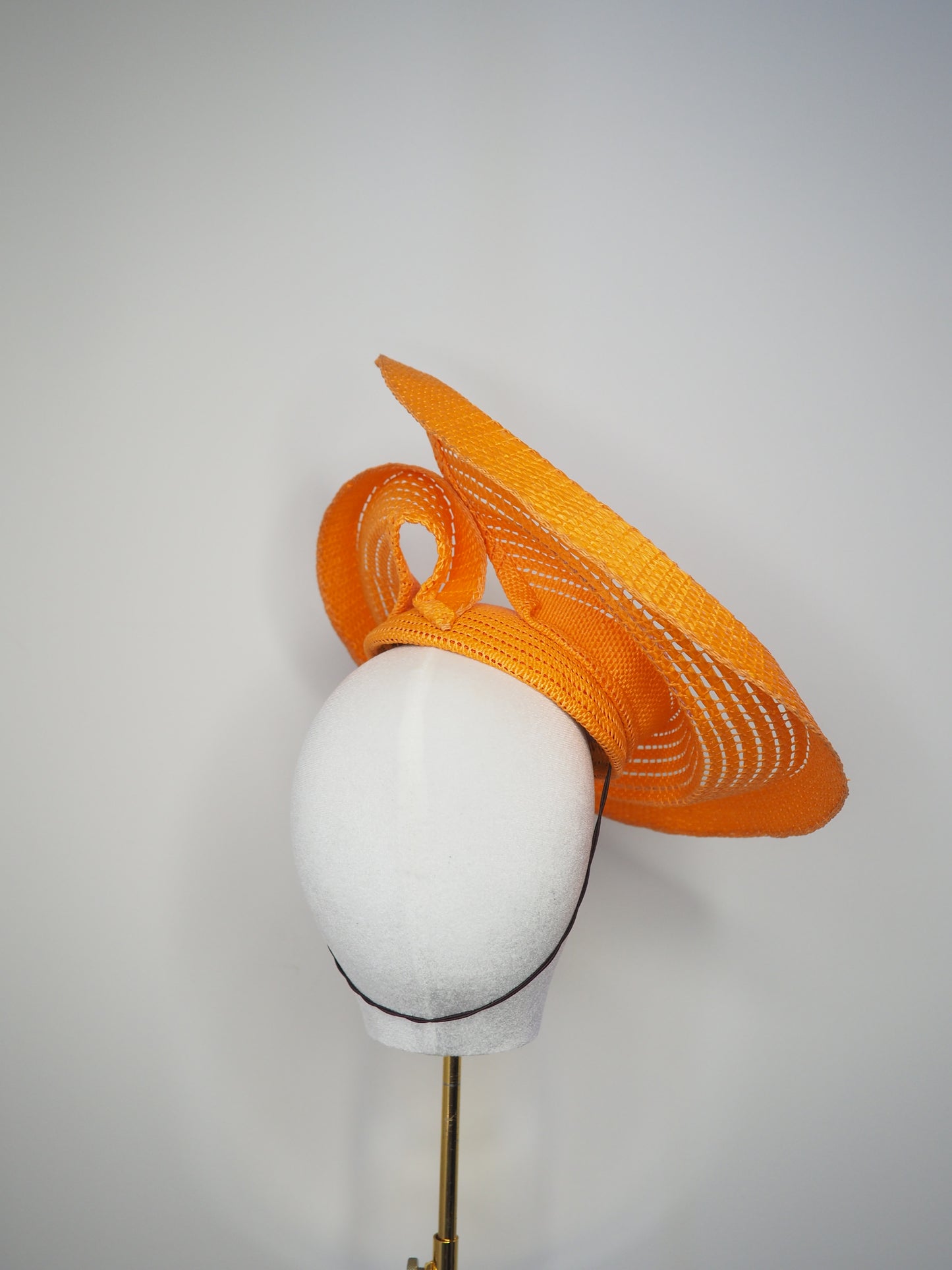Tangerine Swirl - Orange sculpted hatinator brim in textured material