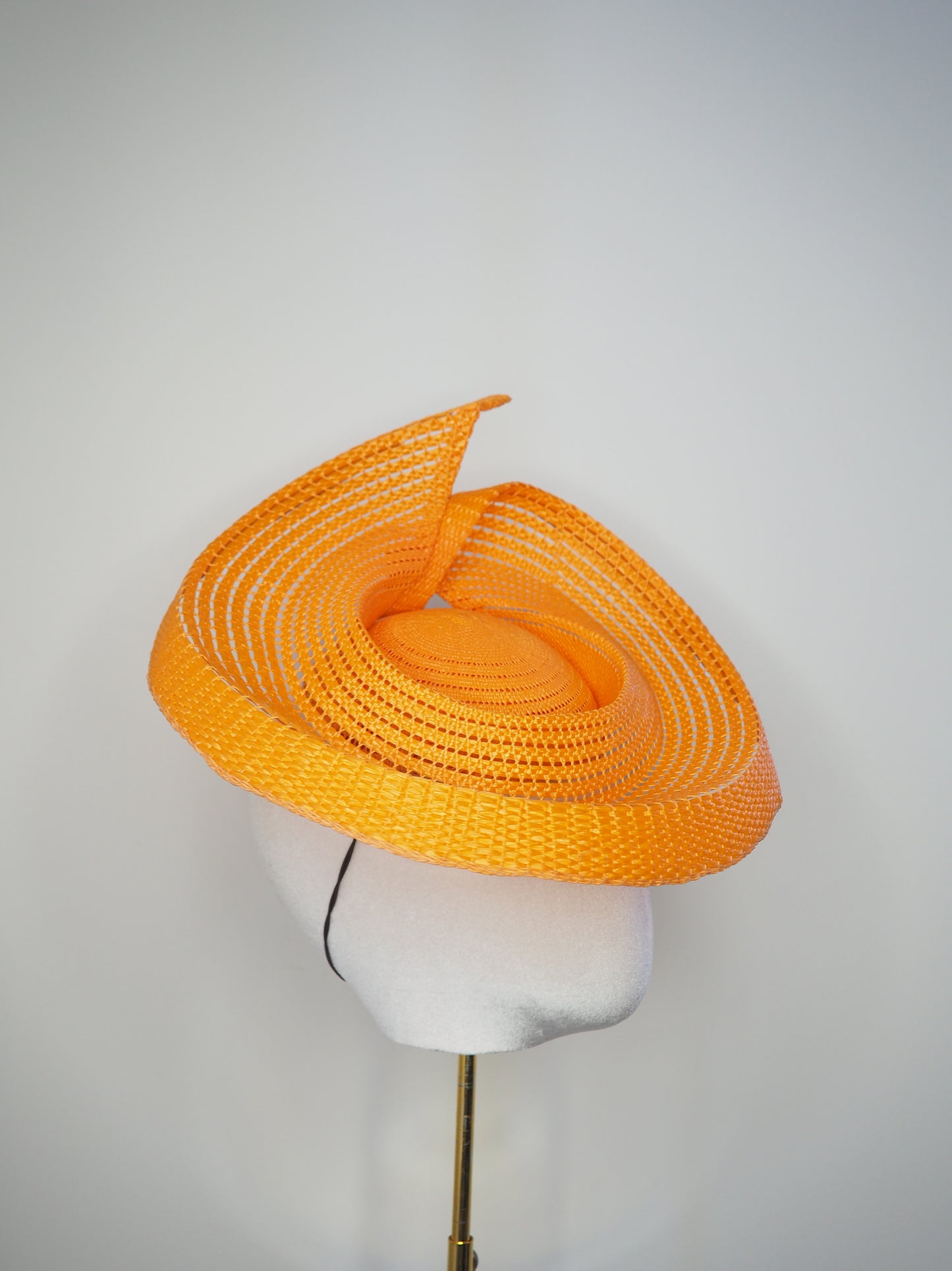 Tangerine Swirl - Orange sculpted hatinator brim in textured material