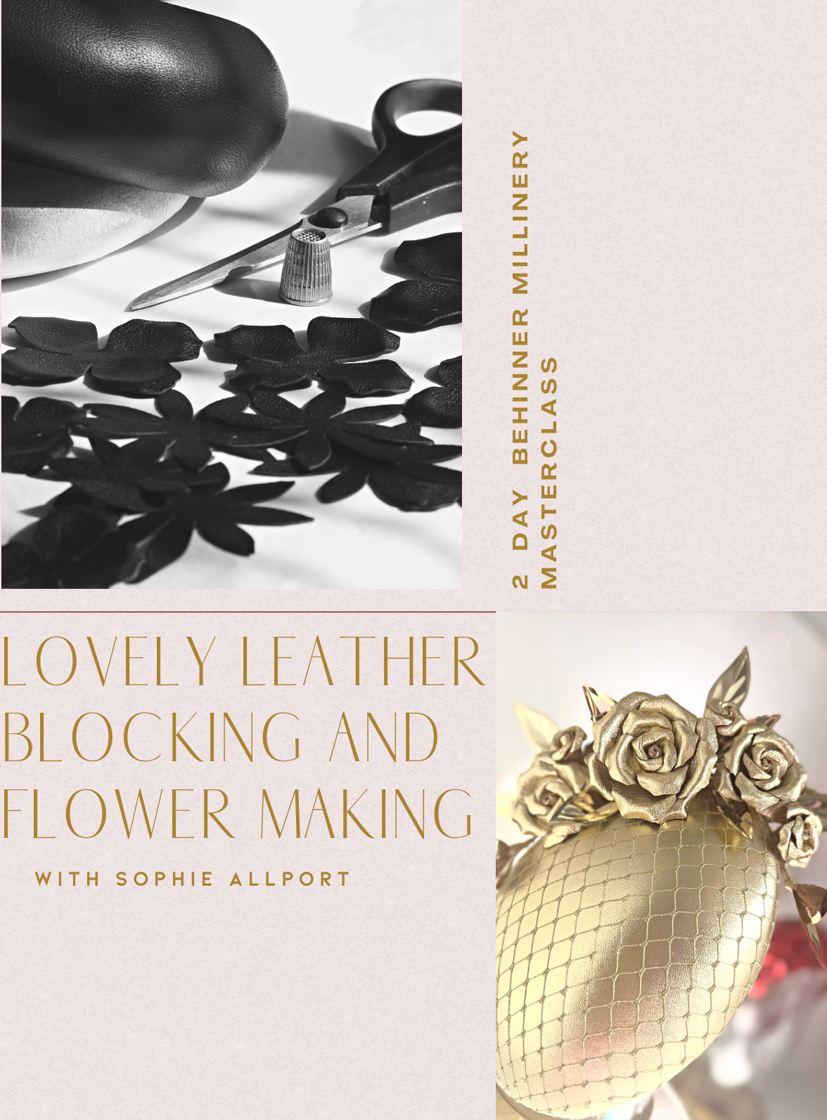 Waitlist - Lovely Leather Millinery - $575 Per Person 2 day beginner workshop creating a piece of leather Millinery from start to finish