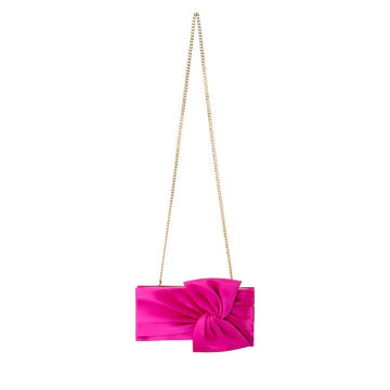 CHLOE TIE FRONT CLUTCH - Fuchsia