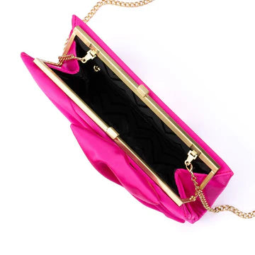 CHLOE TIE FRONT CLUTCH - Fuchsia