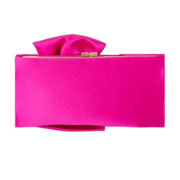 CHLOE TIE FRONT CLUTCH - Fuchsia