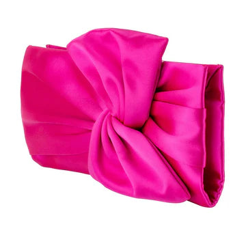 CHLOE TIE FRONT CLUTCH - Fuchsia