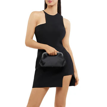 ELEANOR CRYSTAL HANDLE BAG - Black