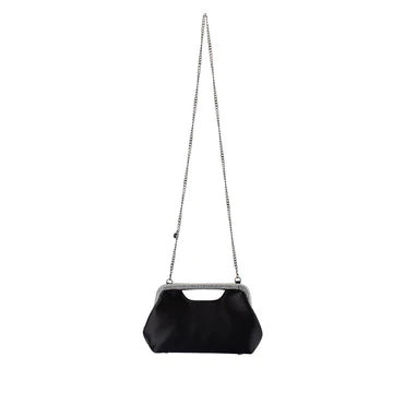 ELEANOR CRYSTAL HANDLE BAG - Black