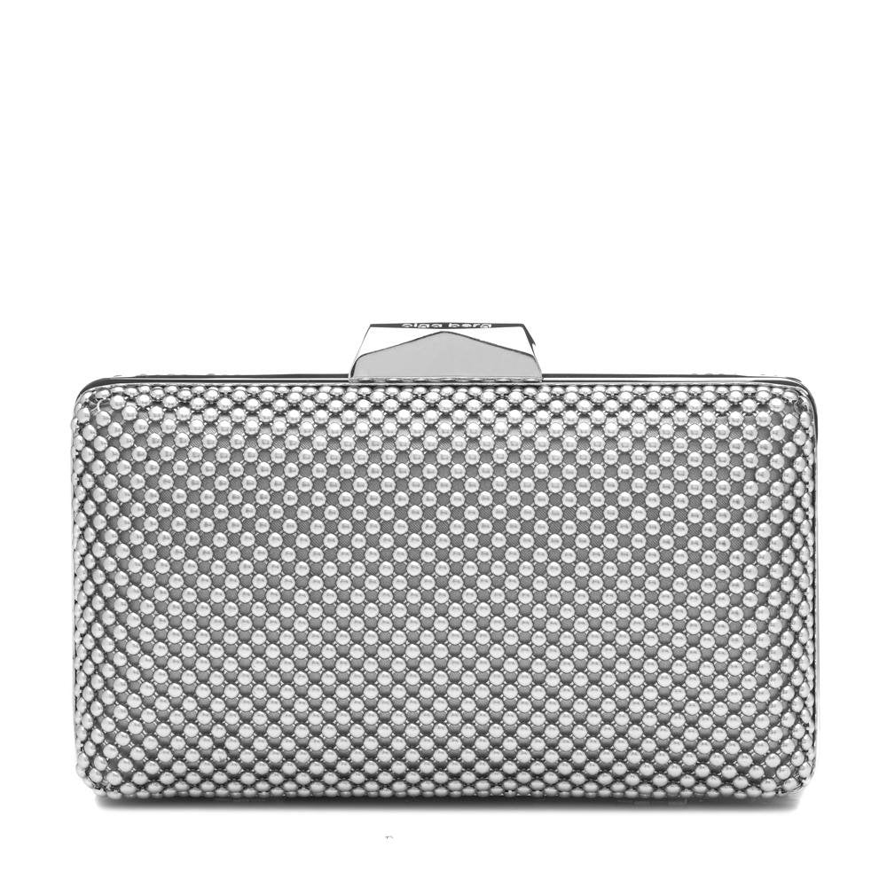NATASHA BALL MESH CLUTCH - Silver