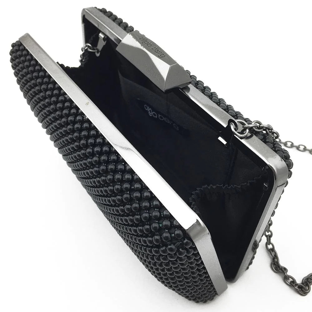 NATASHA BALL MESH CLUTCH - Black