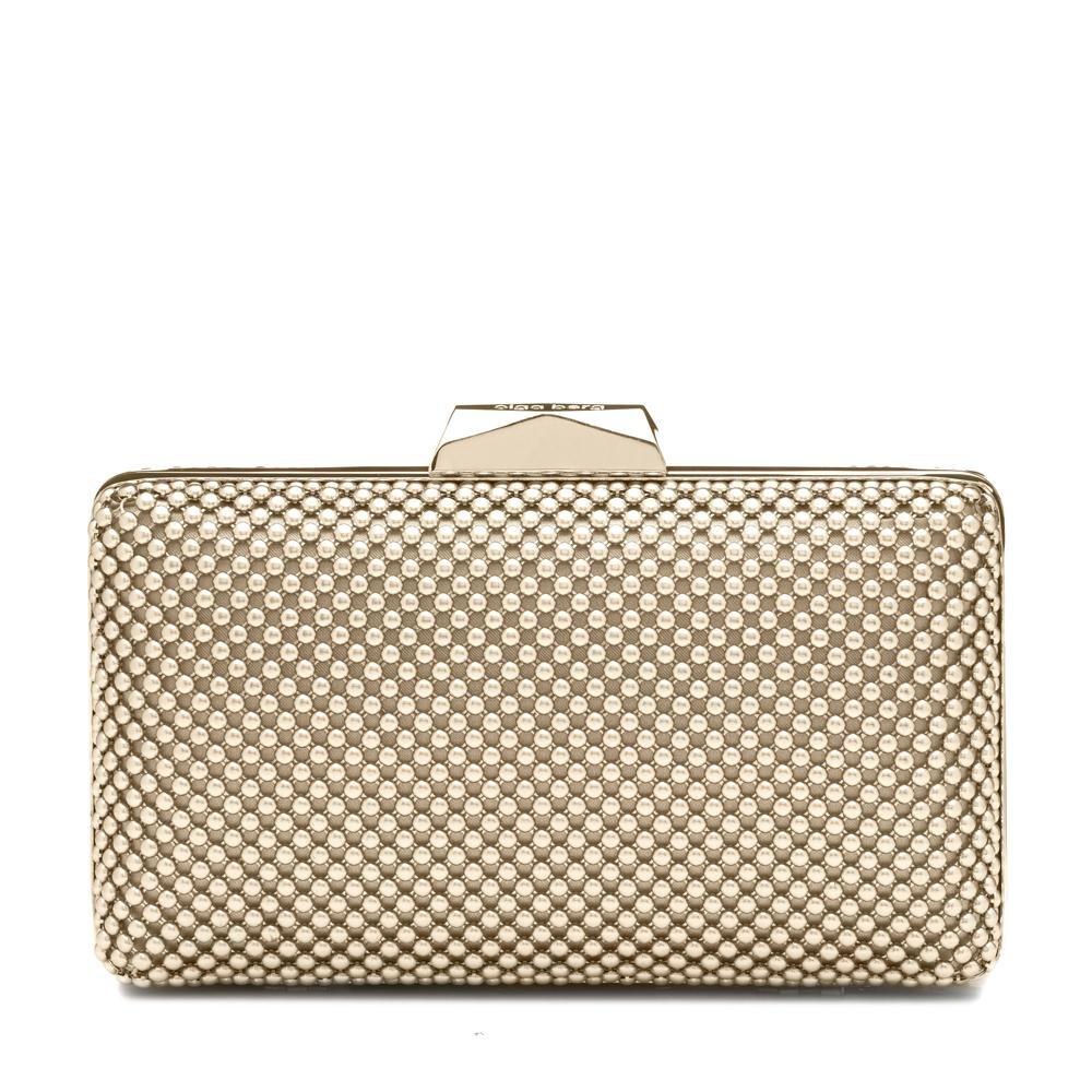 NATASHA BALL MESH CLUTCH - Light Gold