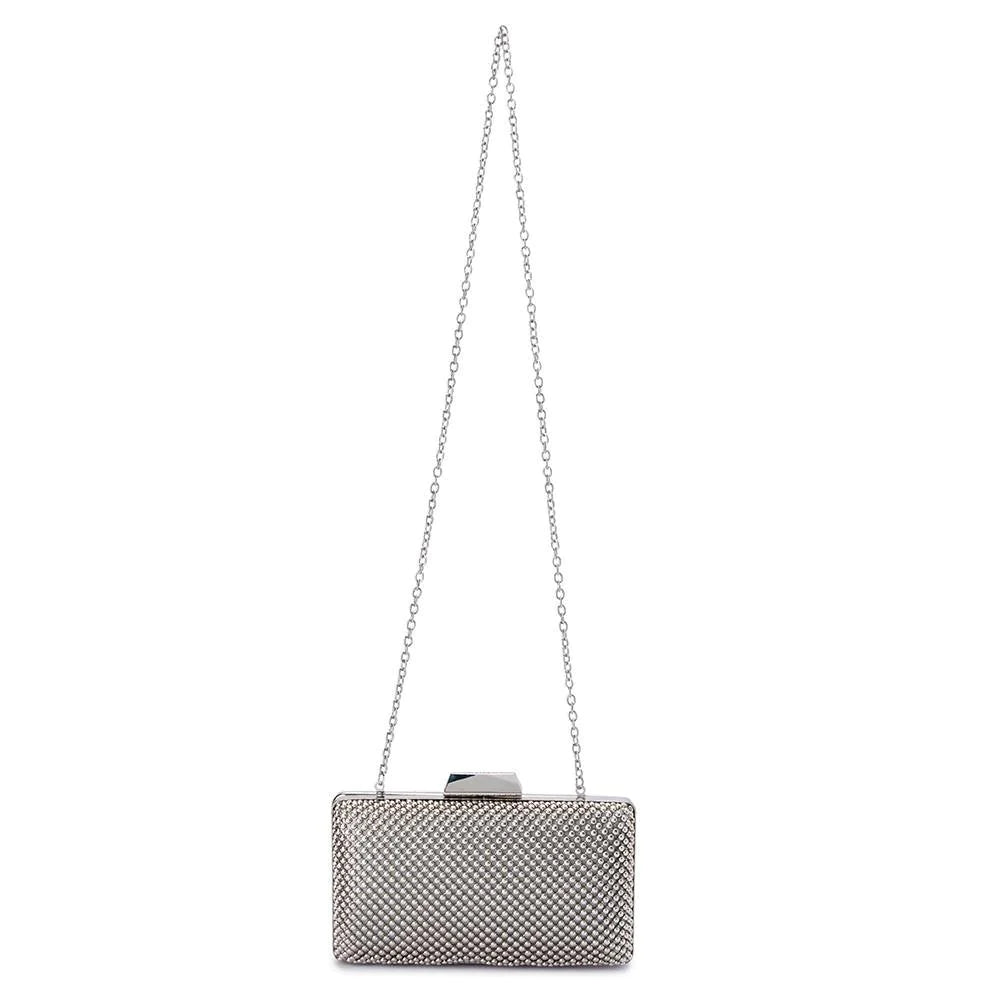 NATASHA BALL MESH CLUTCH - Silver