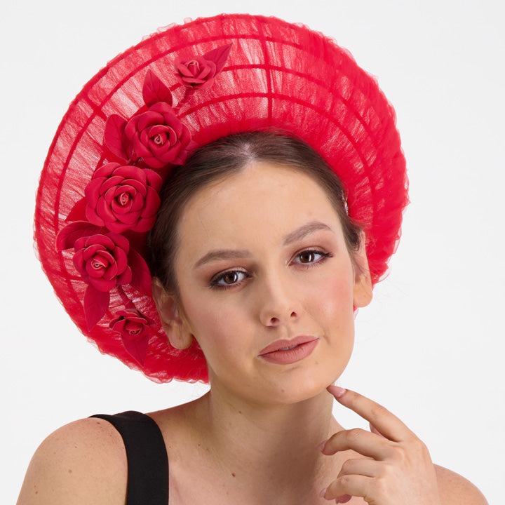 Make your Mark - Red tulle covered wirework Breton