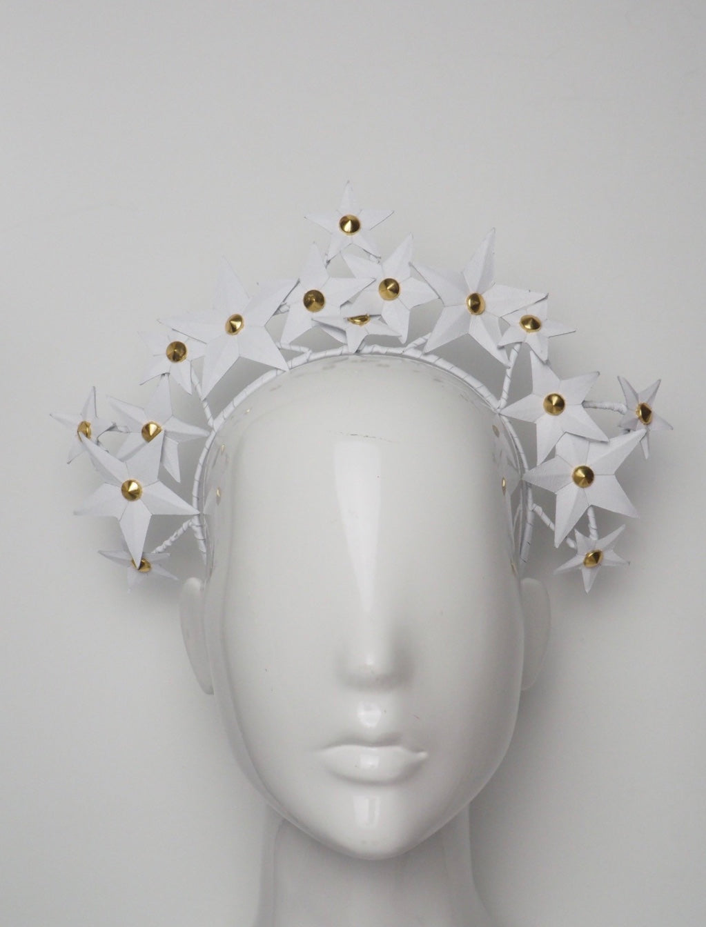 Star Spangled - White Leather star and stud headband