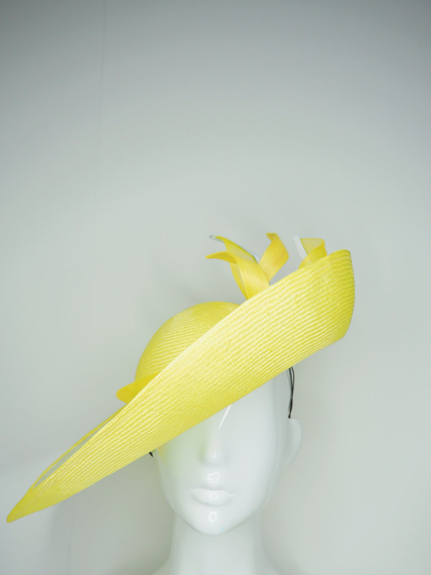 Limoncello Lover - Lemon Parisisal Straw Garden Party Style upturned brim with removable headband.