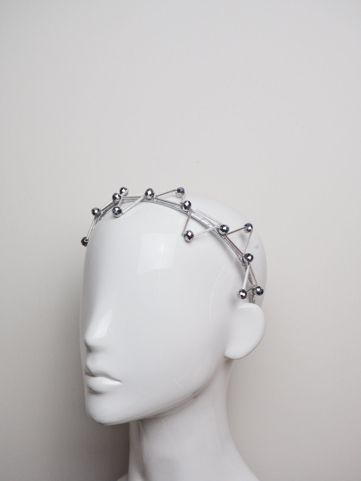 Olivia - Silver Beaded Headband