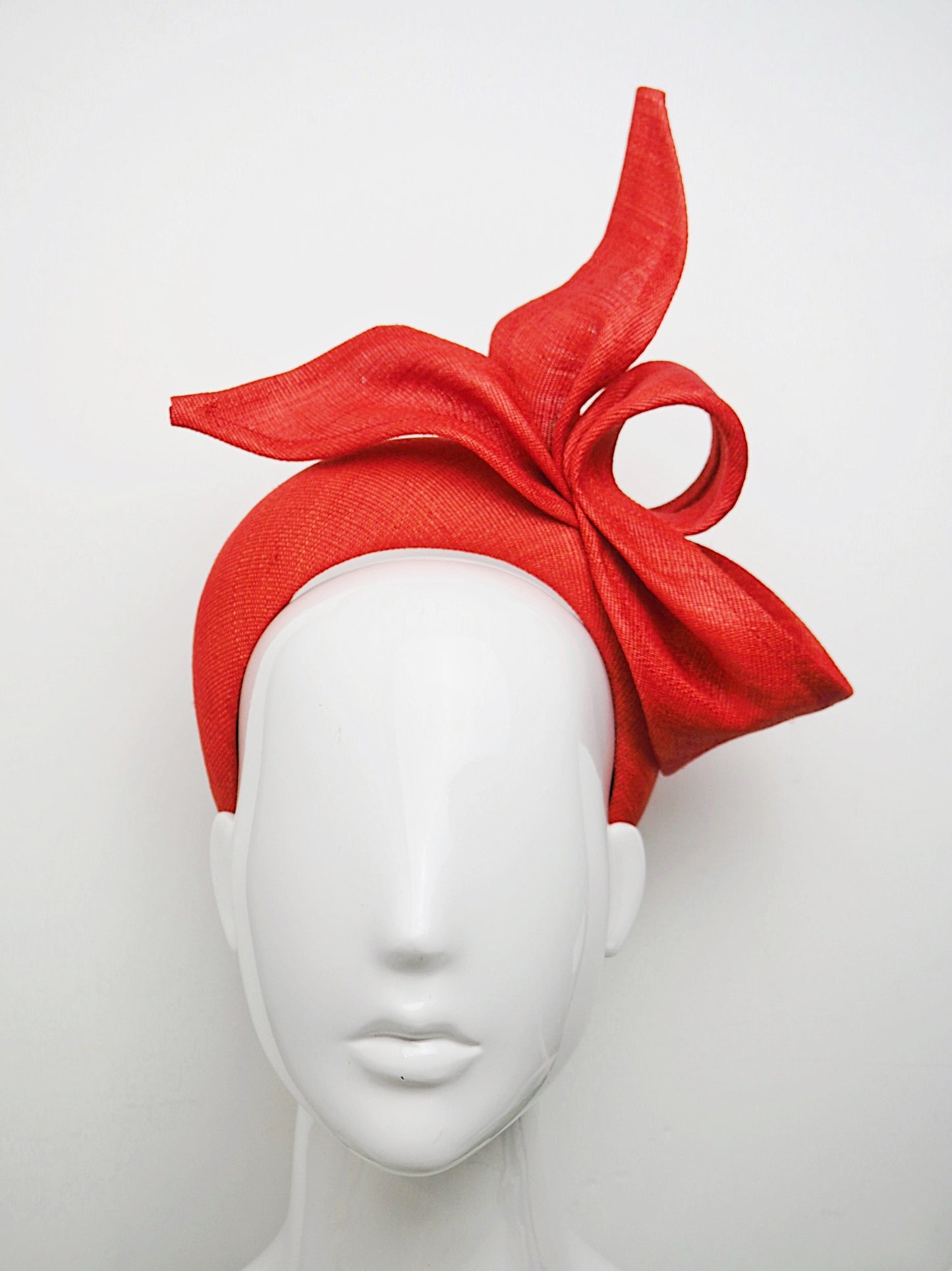 Red Swirl - Red straw halo with delicate swirl
