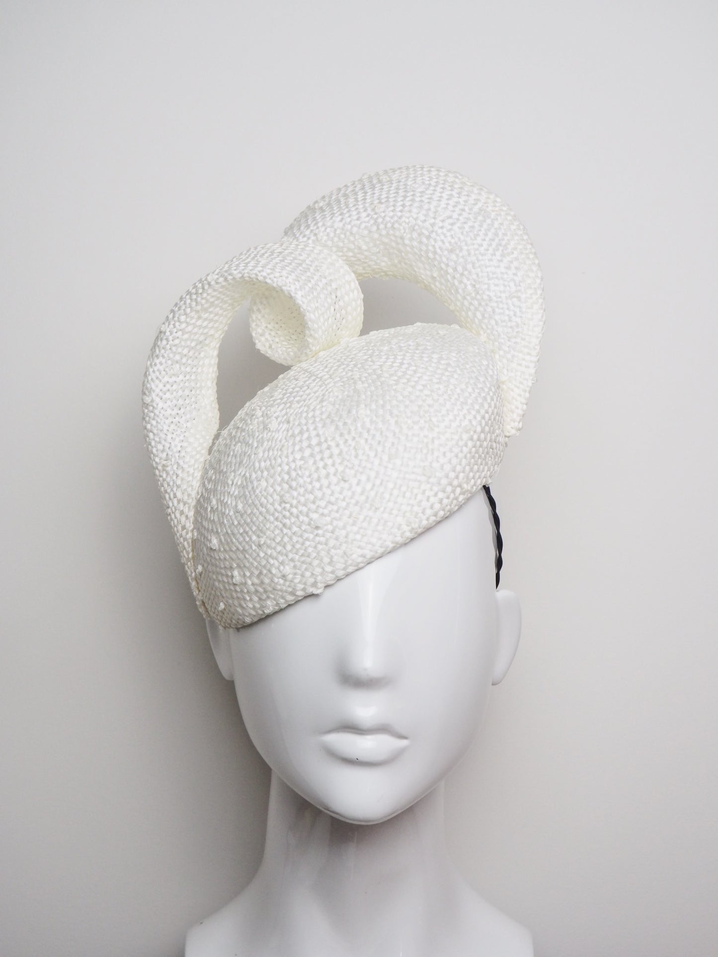 Cloud 9 - White Knotted Straw headpiece