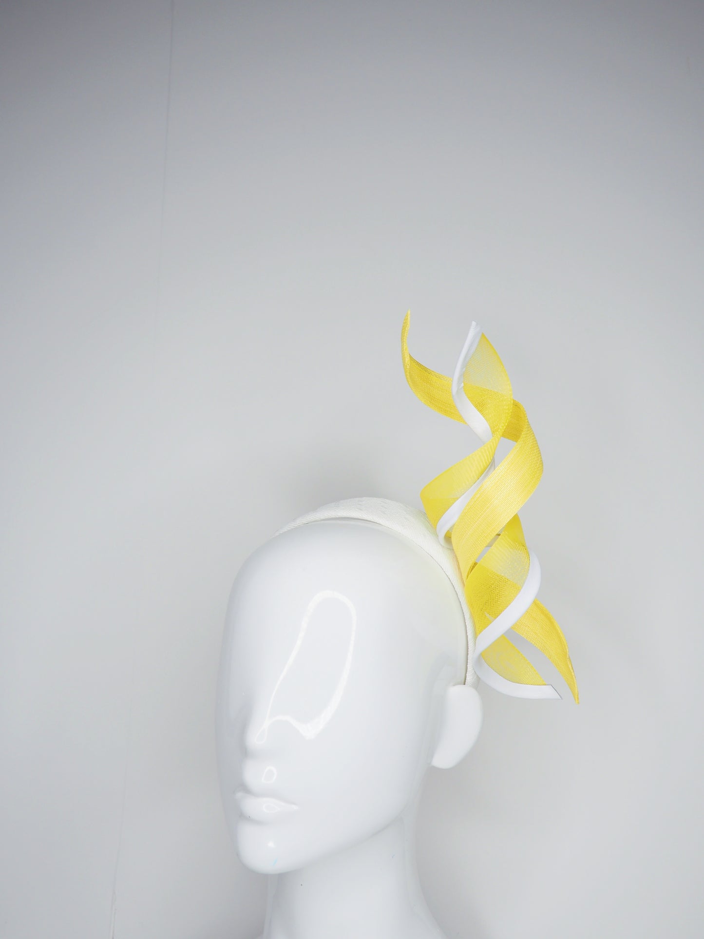 Limoncello Lover - Lemon Parisisal Straw Garden Party Style upturned brim with removable headband.
