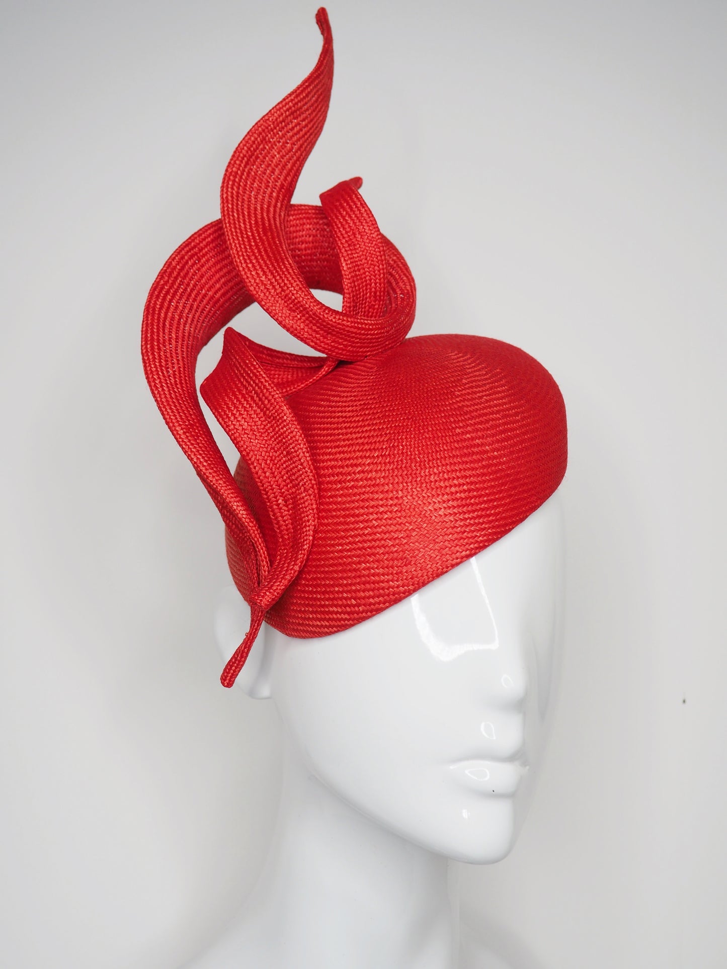 Swirl and Twirl - Red parisissal Beret base with wired red swirls