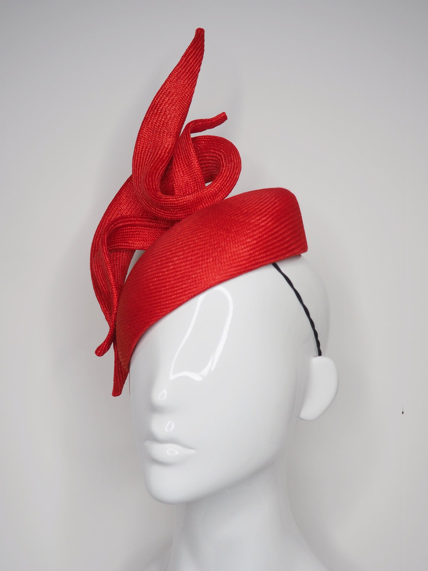 Swirl and Twirl - Red parisissal Beret base with wired red swirls