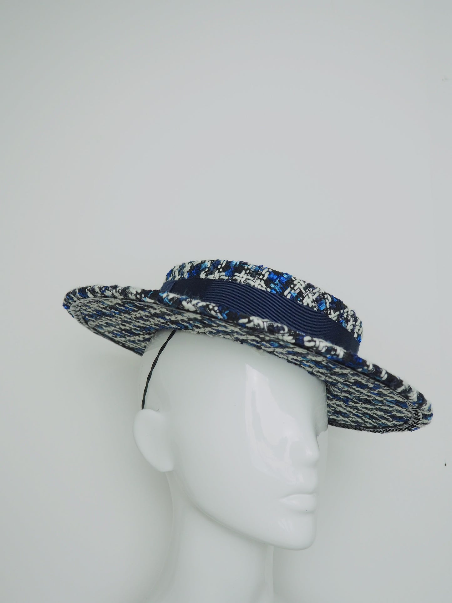 Winx - Blue Black and White Tweed Boater