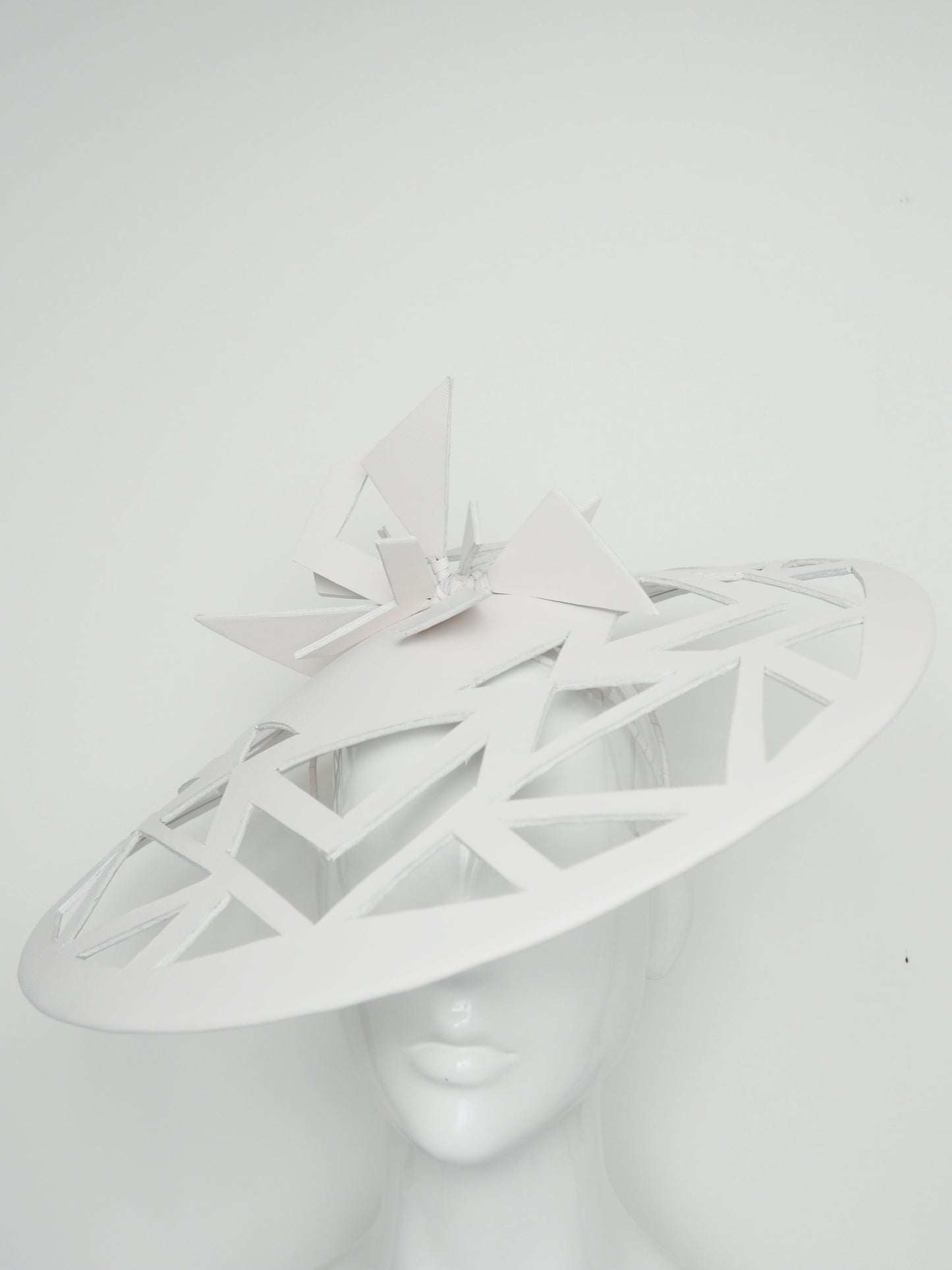 Snowflake - Off-white leather coolie brim with Cutouts.