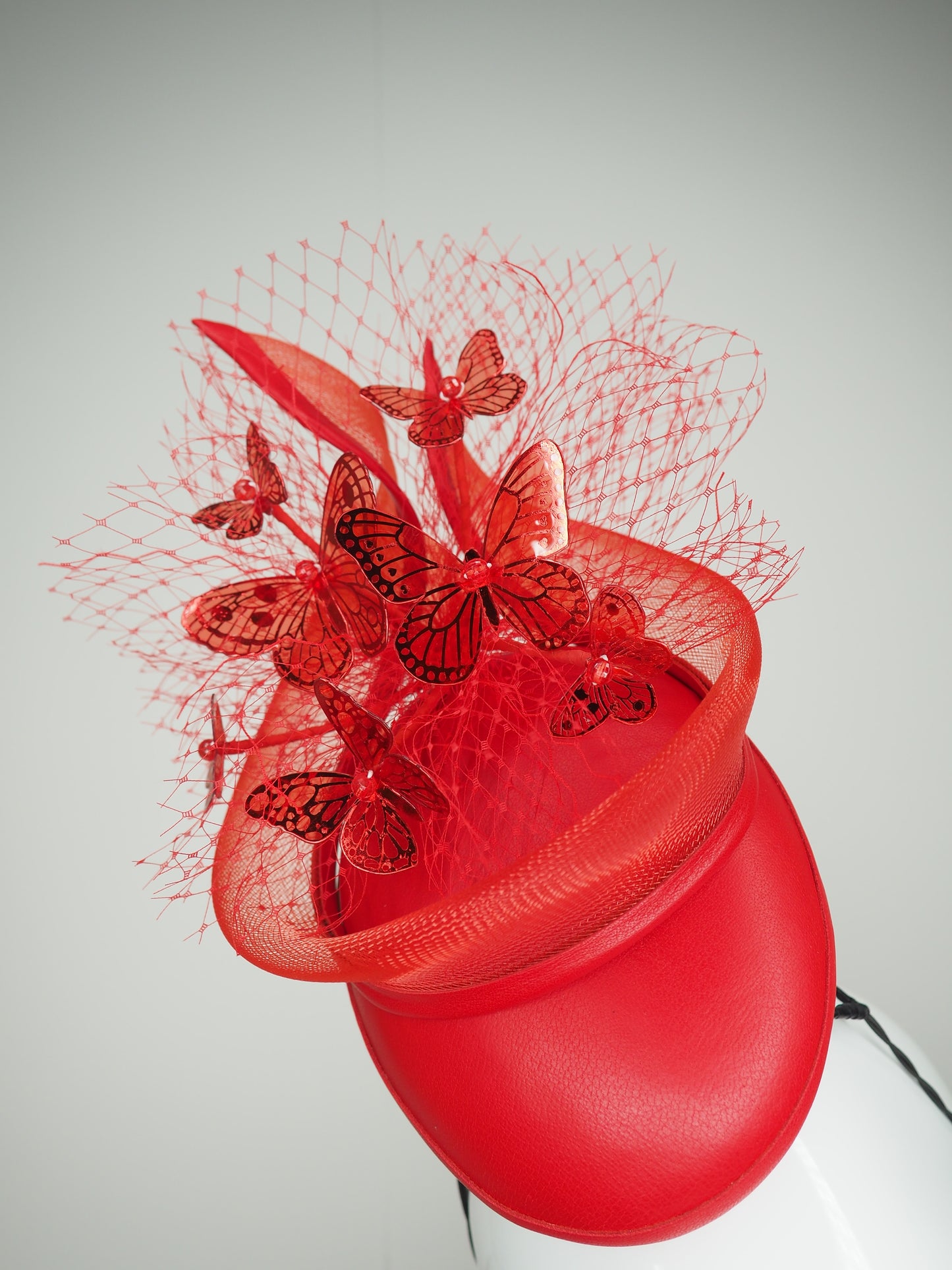 Fluttering flame - Metallic Butterfly percher with crinoline swirl and veil detail