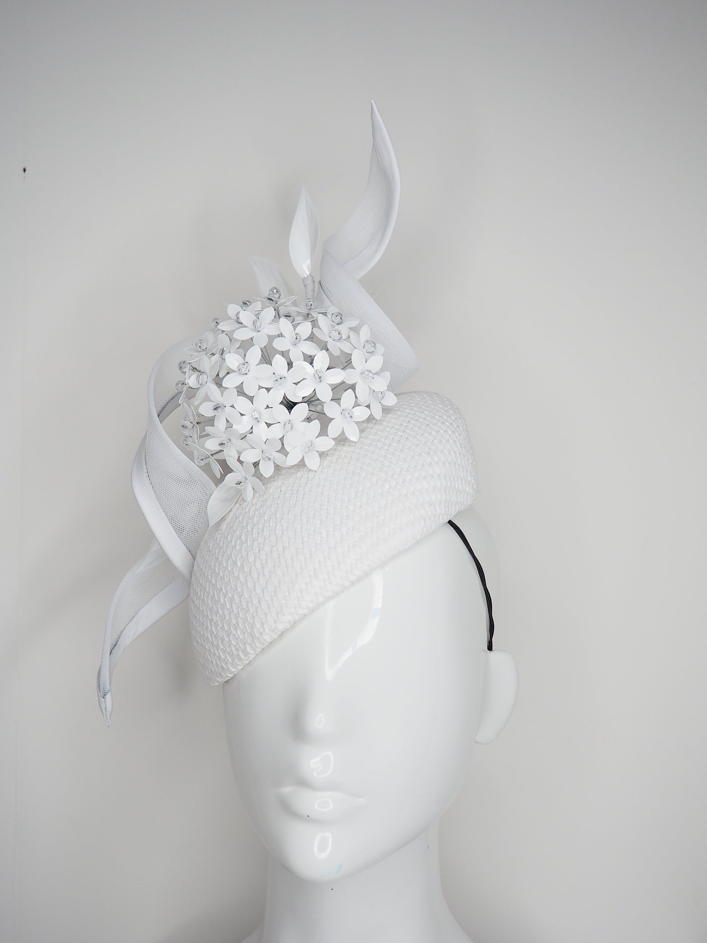 Spring in your Step - White Allium Flower ball with crinoline swirl