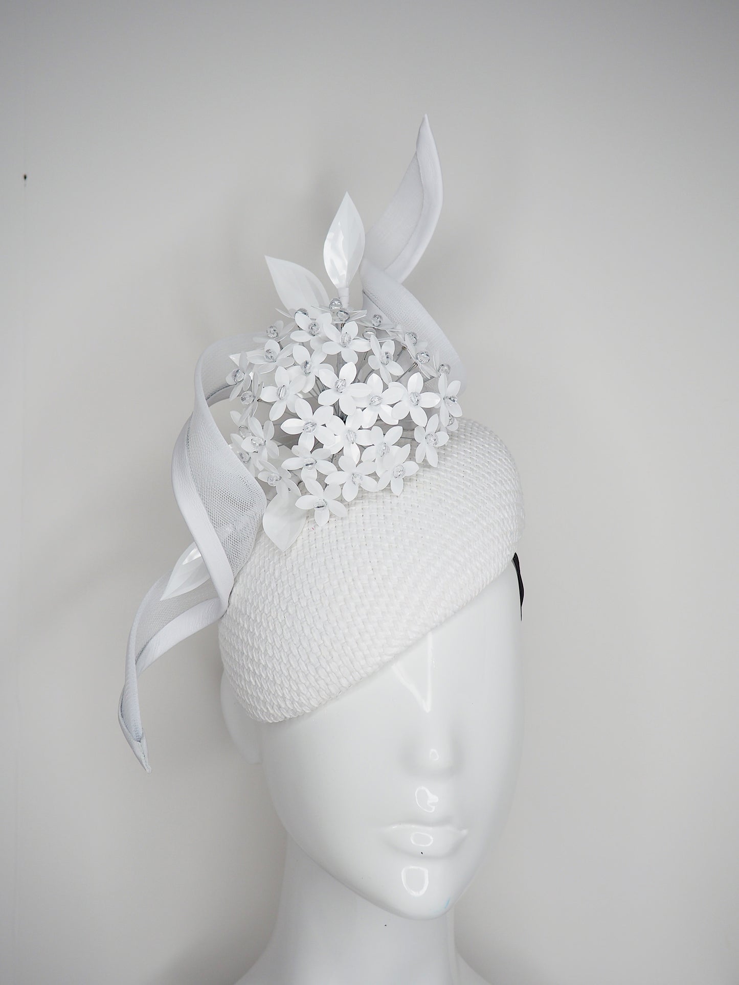 Spring in your Step - White Allium Flower ball with crinoline swirl