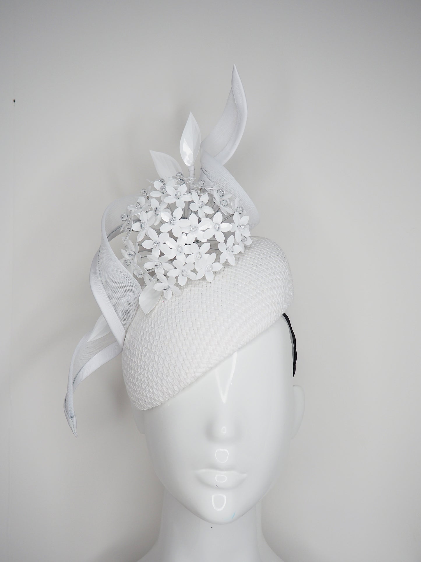 Spring in your Step - White Allium Flower ball with crinoline swirl