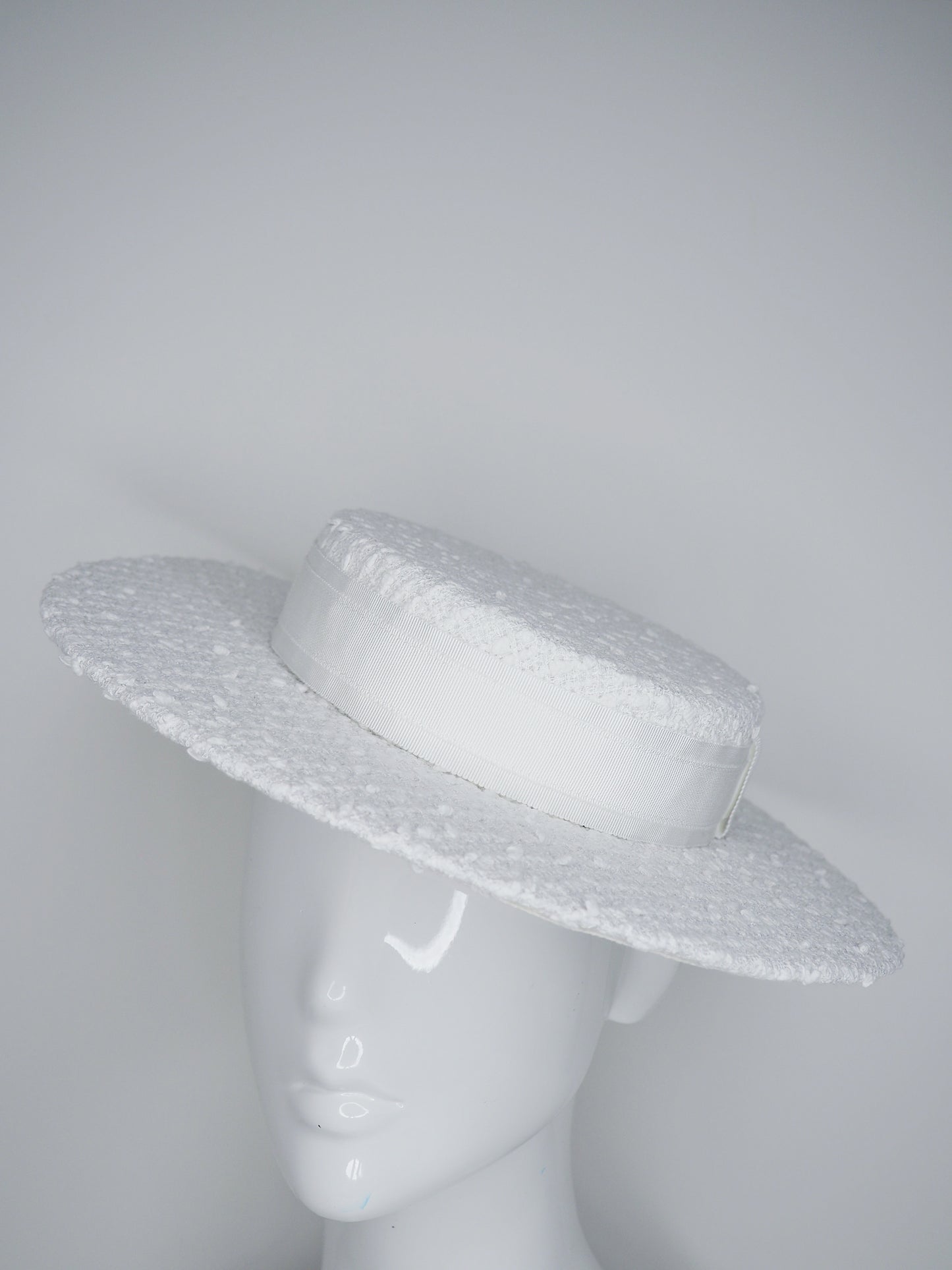 Winx - White Italian Boucle tweed leather with white leather underside