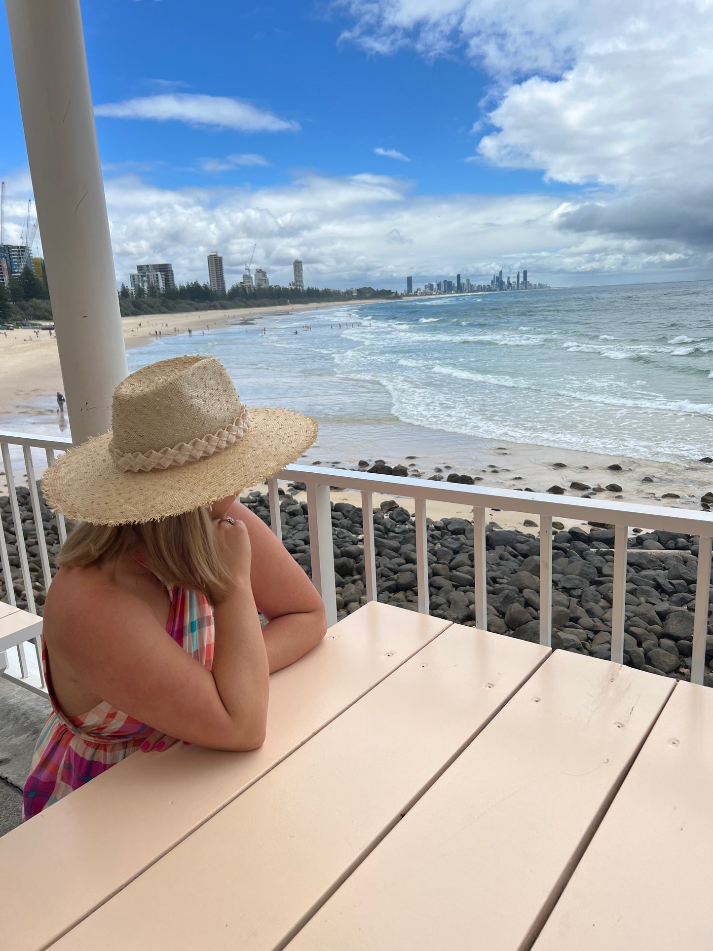Whitsunday - Knotted and frayed Straw Sloped Brim Fedora - Made to order