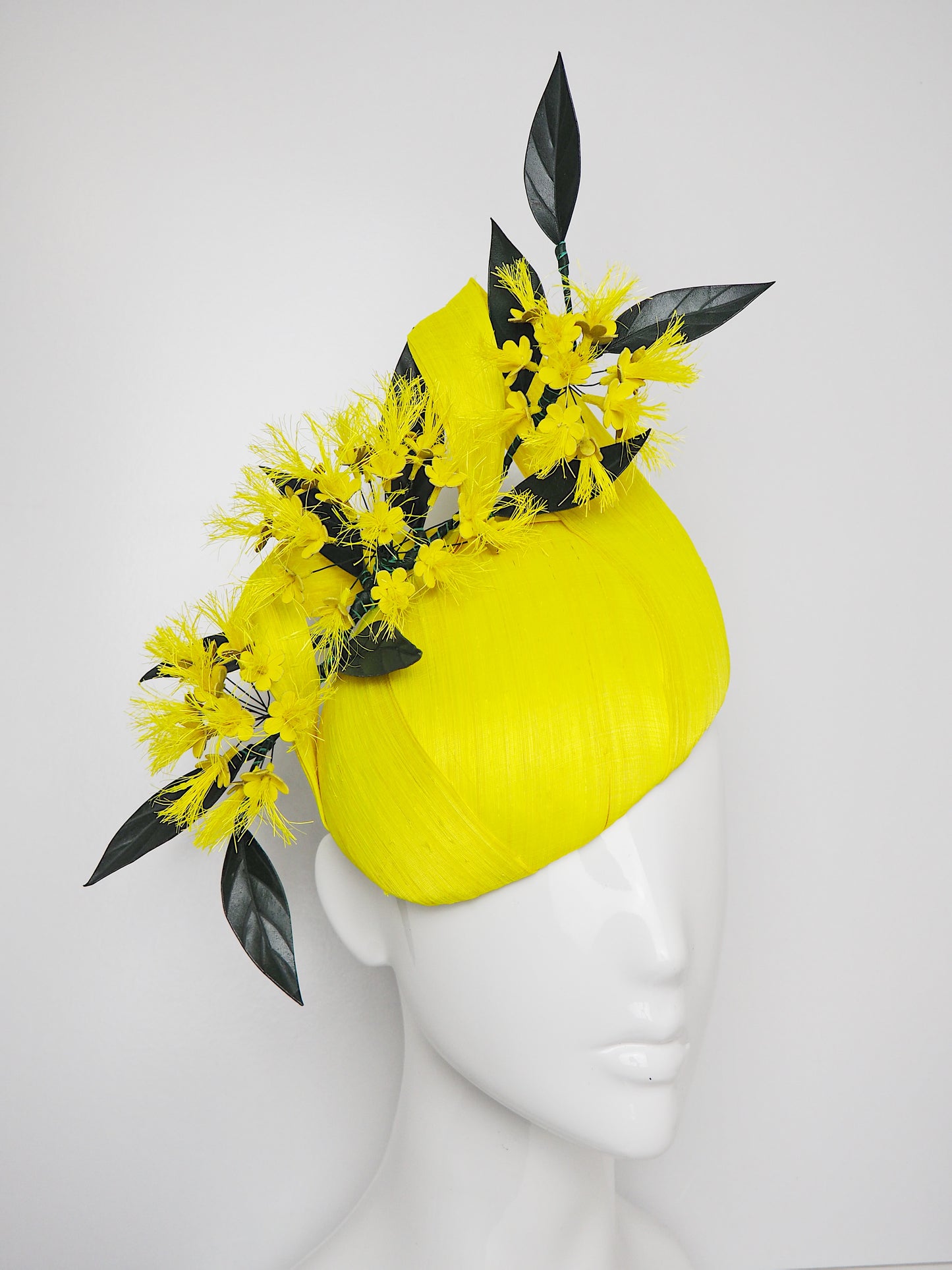 Golden Penda - Delicate yellow blossoms on a fluorescent Silk Abaca Base