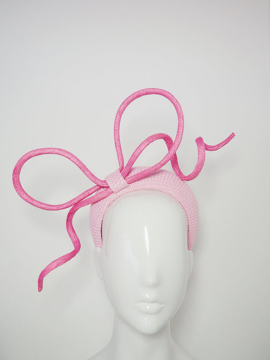 Blowing in the breeze - Candy Pink parisissal Rope bow on raffia base