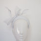 Little Bow Peep  -White Leather 3d headband with leather edged bow and crystal detail
