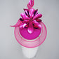 Magenta Muse - Magenta floral percher with crinoline veil and large flower