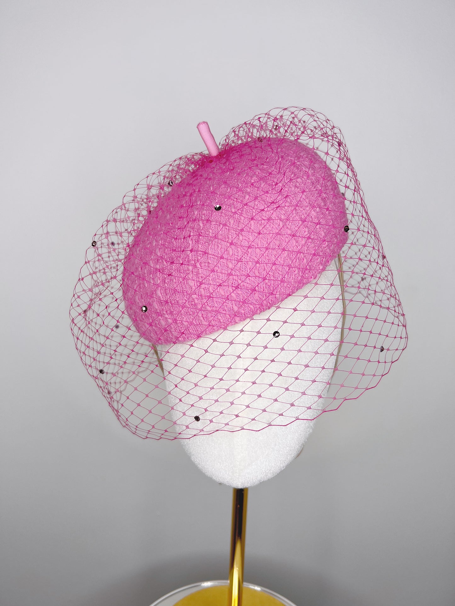 Candy  Beret - Candy pink tweed beret